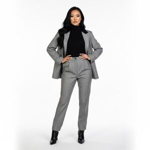 J.G. Hook Suits Houndstooth Blazer Pants Set Women's Size 14 Black White